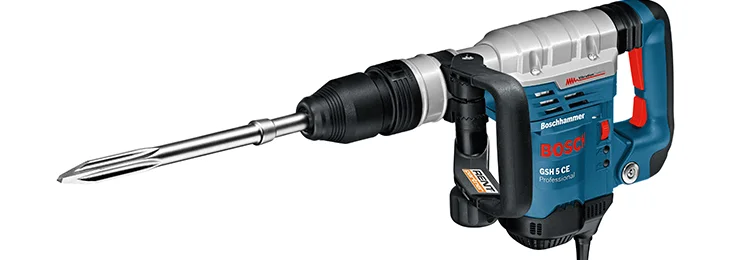 Blauer Bohrhammer seitlich